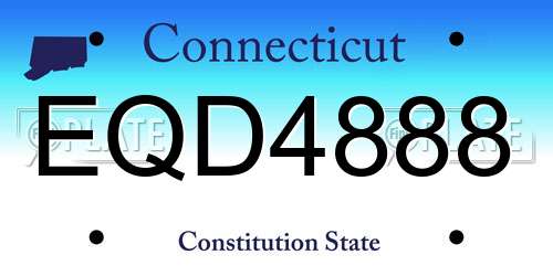 EQD4888 Connecticut License Plate
