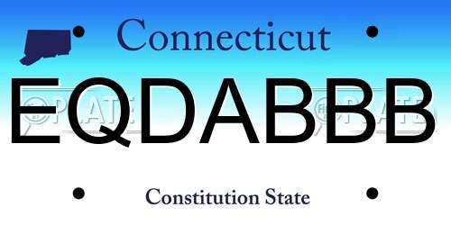 EQDABBB Connecticut License Plate