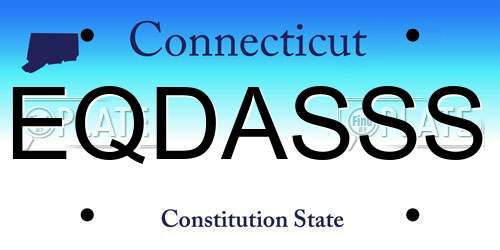 EQDASSS Connecticut License Plate
