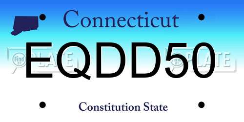 EQDD50 Connecticut License Plate