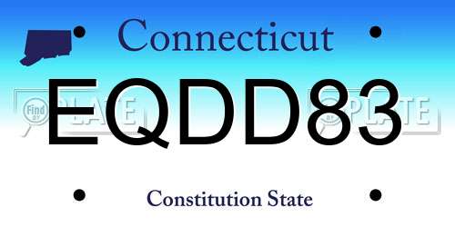 EQDD83 Connecticut License Plate