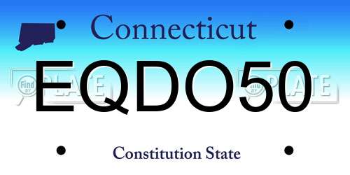 EQDO50 Connecticut License Plate