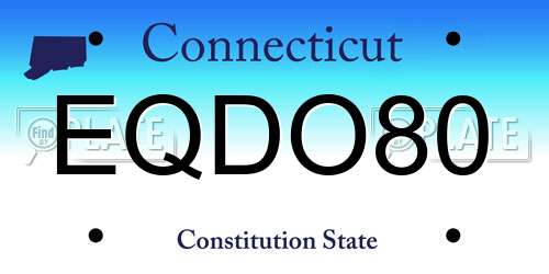 EQDO80 Connecticut License Plate