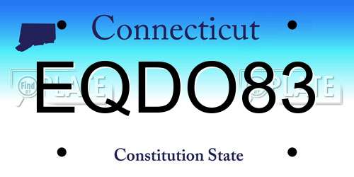 EQDO83 Connecticut License Plate