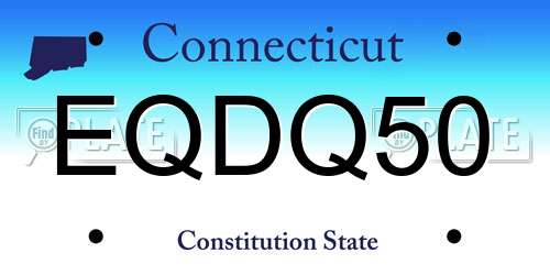EQDQ50 Connecticut License Plate