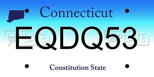 EQDQ53 Connecticut License Plate