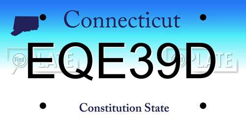 EQE39D Connecticut License Plate