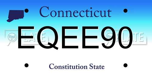 EQEE90 Connecticut License Plate