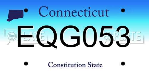 EQG053 Connecticut License Plate
