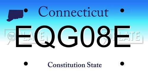 EQG08E Connecticut License Plate