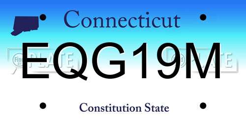 EQG19M Connecticut License Plate