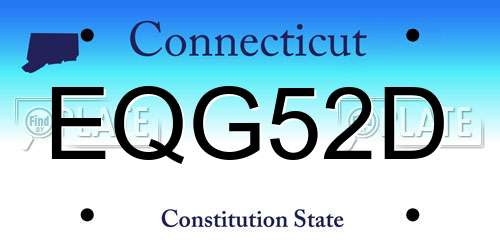 EQG52D Connecticut License Plate