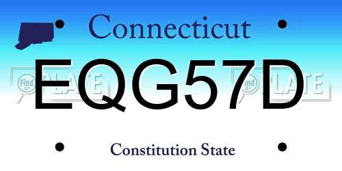 EQG57D Connecticut License Plate