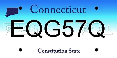 EQG57Q Connecticut License Plate