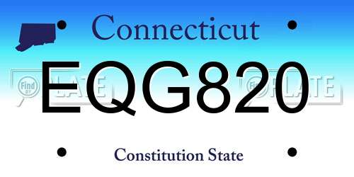 EQG820 Connecticut License Plate