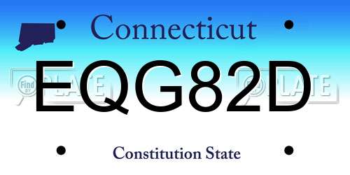 EQG82D Connecticut License Plate