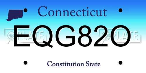 EQG82O Connecticut License Plate