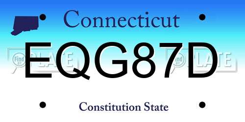EQG87D Connecticut License Plate