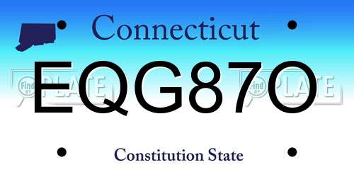 EQG87O Connecticut License Plate
