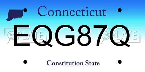 EQG87Q Connecticut License Plate