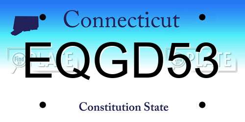 EQGD53 Connecticut License Plate