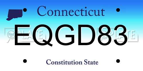 EQGD83 Connecticut License Plate