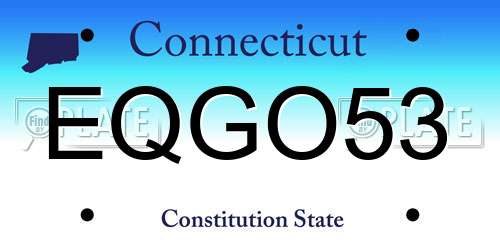 EQGO53 Connecticut License Plate