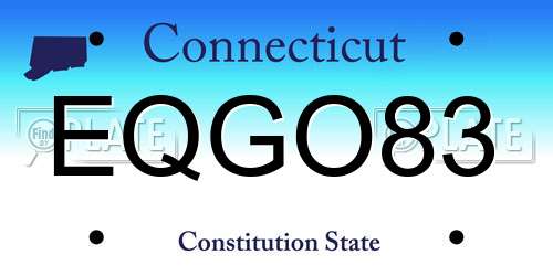 EQGO83 Connecticut License Plate