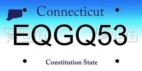 EQGQ53 Connecticut License Plate