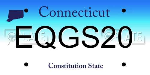 EQGS20 Connecticut License Plate