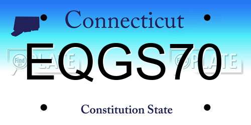 EQGS70 Connecticut License Plate