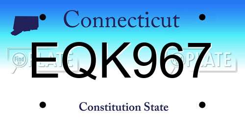 EQK967 Connecticut License Plate
