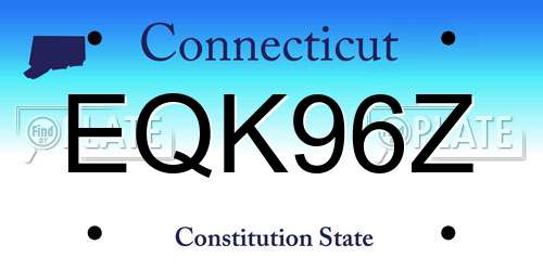EQK96Z Connecticut License Plate