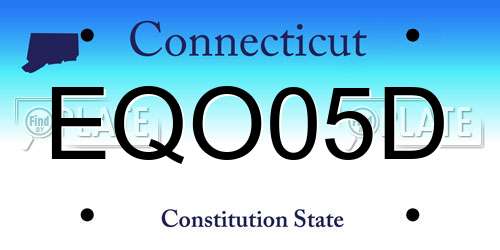 EQO05D Connecticut License Plate