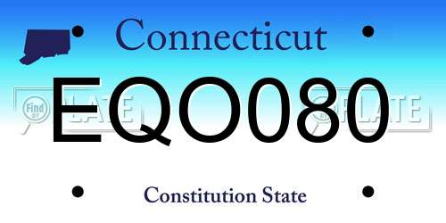 EQO080 Connecticut License Plate