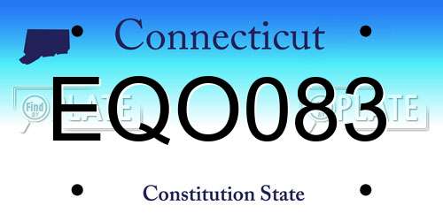 EQO083 Connecticut License Plate