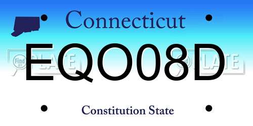 EQO08D Connecticut License Plate