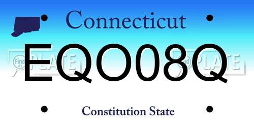 EQO08Q Connecticut License Plate