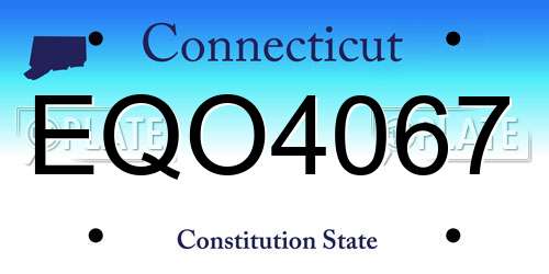 EQO4067 Connecticut License Plate
