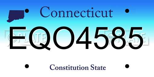 EQO4585 Connecticut License Plate