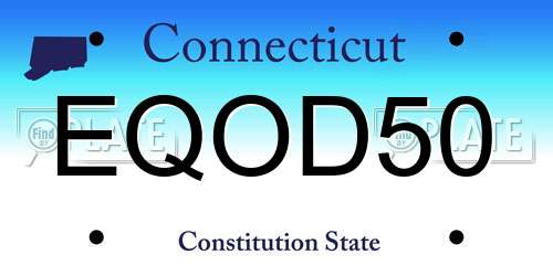 EQOD50 Connecticut License Plate