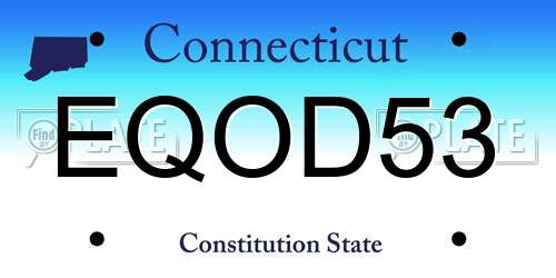 EQOD53 Connecticut License Plate