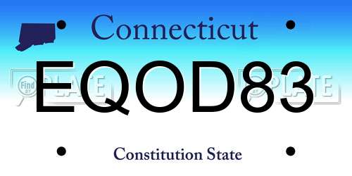 EQOD83 Connecticut License Plate