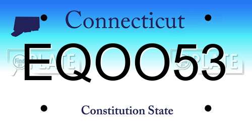 EQOO53 Connecticut License Plate