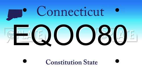 EQOO80 Connecticut License Plate