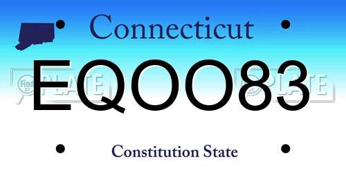 EQOO83 Connecticut License Plate