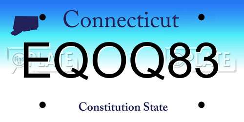 EQOQ83 Connecticut License Plate