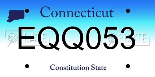 EQQ053 Connecticut License Plate