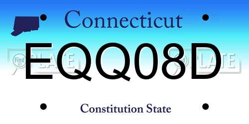 EQQ08D Connecticut License Plate