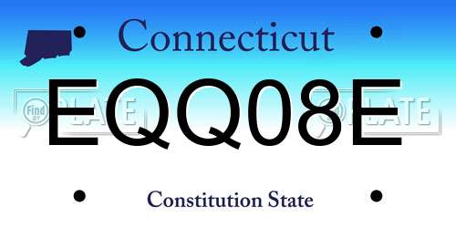 EQQ08E Connecticut License Plate